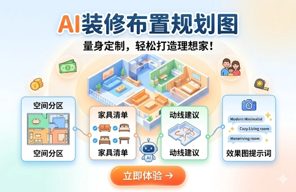 AI装修布置规划图